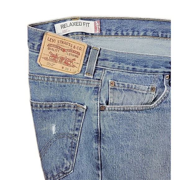 Levis 550 Relaxed Fit Men's 36X30 Blue Work Denim Jeans - Picture 1 of 9